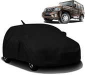 V VINTON® Car Body Cover All Accessories Waterproof Compatible for Mahindra Bolero with Mirror Pocket Uv Dust Proof Protects from Rain and Sunlight | Black