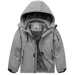 WULFUL Boy's Waterproof Ski Jacket Warm Fleece Hooded Winter Snow Coat