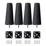 NATGAI Plastic Sofa Legs, 4 Pack Sofa Legs Replacement Furniture Sofa Legs with Mounting Plates Screws Chair/Couch/Loveseat/Cabinet M8 Thread (Metric 8mm) Compatible for IKEA Or US Made Furniture/Beds