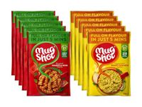 Mug Shot Instant Pasta Ready Meal - Quick Chicken Instant Pasta, 5 pk - Tomato & Herb Pasta Ready Meal, 5 pk - Two Flavours 10 pack total - Ready in Five Minutes Instant Food and Snack