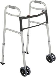 Simon's heavy-duty dual front wheel lightweight foldable walker for assited walking of elderly
