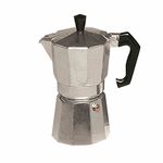 Karl Kruger 502 Aluminum Espresso Maker Square with Silicone Sealing Ring, 6 Cup, Aluminium, Silver