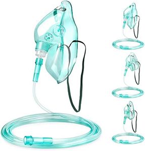 3 Pack Oxygen Mask for Face Adult with 6.6' Tube & Adjustable Elastic Strap - Size S+M+L