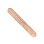 50Pcs Wooden Dowel Pins Round Wooden Tenon Cabinet Drawer Round Fluted Wooden Craft Dowel Pins Rods for Furniture, Wooden Board Assembly Link (M6*50)