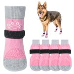 SCENEREAL Dog Socks to Prevent Licking Paws for Hardwood Floors Anti Slip, Dog Grippy Boots Shoes for Hot/Cold Pavement, Paw Protectors with Grippers for Small Medium Large Senior Dogs