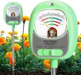 HSLGOVE Soil Test Kit,4-in-1 Soil Moisture Meter,Soil PH Meter/Fertility/Sun-light, Large Dial Soil Tester,Moisture Meter for Plants, for Indoor& Outdoor Garden Use-Green