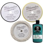 Milwaukee Buffer Polisher Car Buffers and Polishers Kit- Car Wax Buffer for Car Detailing- Buffer Pads- Polishing Pads- Buffing Pads Bundled w/Supa Shine Polish