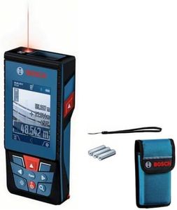 Bosch Professional Laser Measure GLM 100-25 C (Integrated Camera, Range: up to 100m, Robust, IP54, ± 1.5 mm*, 3X AA Batteries, Hand Strap, Pouch)