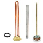 GOLDMAN SERVICE 1¼ Inch Threaded Monoblock 1500W Electric Thermo Resistance Kit - Thermostat - Magnesium Anode - Gasket. Spare Part for Water Heater, Solar Accumulator, Boiler