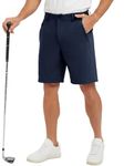 JHMORP Men's Golf Shorts Stretch Dry Fit 9" Dress Work Casual Shorts with Zipper Pockets (Navy,CA 32)