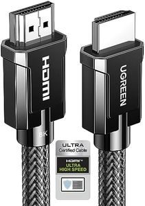 UGREEN 8K HDMI 2.1 Certified Cable 3M, 8K@60Hz 4K@120Hz 48Gbps High Speed Braided HDMI Cord, Support HDCP 2.3, Dynamic HDR, Dolby Vision, eARC, Compatible with Xbox One, Switch, TV, Roku, PS5