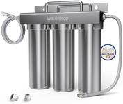 Waterdrop TST-UF 0.01μm Ultra-Filtration Under Sink Water Filter, Stainless Steel Water Filter for Sink, 5X Service Life, 99.99% of Contaminants Larger Than 0.01μm, Direct Connect to Kitchen Faucet