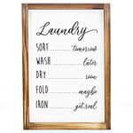 Laundry Time Sign - Laundry Room Wall Decor - Laundry Sign, Modern Farmhouse Decor, Laundry Room Rules Sign, Laundry Room Decor with Solid Wood Frame - 11 x 16 Inches