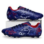 Nivia Safari Football Stud | Conquer The Game with Precision and Superior Comfort | High-Performance Sports Shoes for Men | Dominate The Field and Secure Every Victory (Navy Blue/Red) Size-UK06