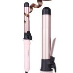 Rotating Curling Iron, NDLTER Global Voltage Automatic Curling Iron with Clamp, 5 Heat Settings 360° Rotatable Power Cord, Automatic Reset Function Hair Curler Automatic Rotating for Short Hair