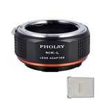 PHOLSY Lens Mount Adapter Nikkor F to L Compatible with Nikon AI (F AIS AF AF-I AFS) Lens to Leica L Mount Camera Body Compatible with Leica SL2, SL2-S, CL, TL2, Lumix S5, S1, BS1H, SIGMA fp, fp L