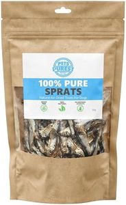 Pets Purest Sprats Dog Treats & Cat Snack - 100% Natural Air-Dried Fish Treat for Dogs, Puppy, Cats, Kitten & Senior. Pure Healthy Grain, Gluten & Lactose Free Hypoallergenic Raw Pet Food (100g)