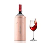 Wine Chiller Bucket, Portable 750ml Champagne Bucket, Stainless Steel Iceless Wine Bottle Cooler, Wine Chiller Keeps Wine Cold for up to 6 Hours, Wine Gifts for Women Pink