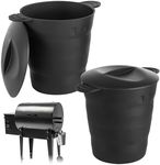 IMPRESA [2 Pack] Reusable Silicone Bucket Liner for Traeger Grease Bucket Liner Smoker Grease Bucket Liner w/Lids for Traeger Bucket for Grease Liner for Traeger Drip Bucket Liner