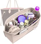 Doxo Purse Organizer Insert Handbag&Tote Felt Bag Fits for Speedy 35 and Neverfull MM(Beige-L)