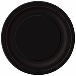 Solid Midnight Black Round Paper Dinner Plates (22cm) 16 Count - Sturdy & Elegant for Parties and Events