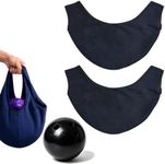 HIHETE 2 Pack Bowling Ball Polisher Bag Microfiber Bowling Ball Cleaner Towel Washable Bowling Shammy Seesaw Ball Cleaning Bag Accessories for Men Women Bowlers Black