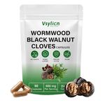 Black Walnut Wormwood Capsules, Anti Parasite - Black Walnut Wormwood and Clove Capsules, Herbal Supplement for Gut Detox Cleanse and Digestive Well-Being - High Strength - 90 Capsules