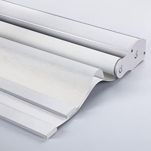 ZSHINE Day and Night Dual Layers Manual Safe Cordless Polyester Roller Blinds Shades Suitable for Home, Office, Hotel, Club, Restaurant, Cinema Windows (Pure White)
