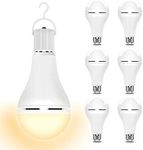 Neporal Emergency-Rechargeable-Light-Bulb, Stay Lights Up When Power Failure, 1200mAh15W 80W Equivalent LED Light Bulbs for Home, Camping, Tent (6 Count (Pack of 1))