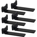 Floating Shelf Brackets Heavy Duty Industrial L Shelf Bracket 1/5 Inch Thick Premium Solid Steel Shelf Supports, Black Rustic Wall Brackets for Shelves - 6 Inch Floating Shelves Hardware (6 Pack)