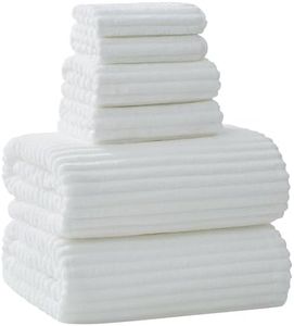 NALIVO Extra Large Bath Towel Set of 6 (40"x80"),Oversized Bath Sheet Super Soft Highly Absorbent Microfibers Quick Dry Luxury Shower Towel for Bathroom Spa Gym Hotel Yoga(White, 6Piece)
