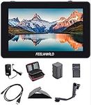 FEELWORLD F6 Plus 5.5 Inch 3D Touch Screen IPS FHD1920x1080 Support 4K HDMI Field Monitor On DSLR Camera with Tilt Aarm and 12V Adapter (with Battery and Charger)