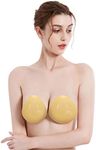 Bra Strap Holders for Women Push Up Strapless Self Double Sided Adhesive Adhesive Bra Air Holes Backless Sticky Bras Strapless Push up Bras for Women Beige