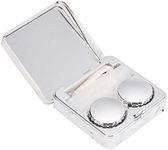 Portable Marble Surface Mirror Square Soaking Lens Case Lens Storage Soaking Case for Protecting Your Eyes(Silver)