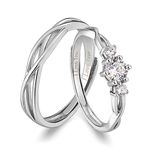 AnazoZ His Hers Couples Rings Set S925 Sterling Silver Zirconia Engagement Ring Set Mens Matching Band