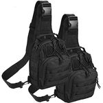 Tactical Shoulder Bag,1000D Outdoor Military Sling Daypack Backpack (2 Pack Black, Tactical)