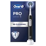 Oral-B Pro 1 Electric Toothbrush For Adults With 3D Cleaning, 1 Toothbrush Head, Gum Pressure Control, 2 Pin UK Plug, Black, Electric Toothbrush & Accessories