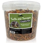 Reptile World Turtle and Terrapin Complete Food 5ltr Bucket (1kg), Floating Blend with Pellets, Insects & Fish