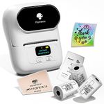 Phomemo M110 Label Maker Machine with 3Rolls Paper, Bluetooth Thermal Label Printer for Barcode, Address, Labeling, Mailing, File Folder Labels, Easy to Use, Support with Phones&PC, White