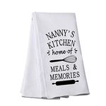 PWHAOO Funny Kitchen Dish Cloth Nanny's Kitchen Home of Meals and Memories Dish Towels with Sayings (Home of Meals Nanny)