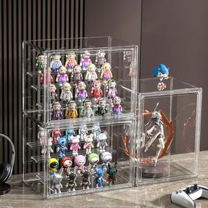 Acrilica Vetrina Figure Vetrinetta Trasparente con Stand,36x23x27cm Scatola Espositiva Antipolvere Impermeabile per Funko Pop MiniFigures