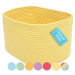 OrganiHaus Rope Rainbow Basket, Rainbow Baskets for Classroom, Shelf Basket for Playroom Storage, Toy Baskets Storage Kids, Colorful Baskets for Rainbow Decor & Colorful Decor, Yellow Basket