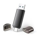 JOIOT 128GB Flash Drive Dual-Interface USB-A&USB-C 3.0 High-Speed Memory Stick Thumb Drive,Compatible with Android,Phone and PC for Data Storage,PhotoTech,for Phone External Storage, Black