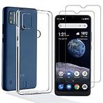 MISIDEHH MISIDE Compatible for ZTE Blade A7P Case,with Screen Protector.[3 in 1] [Scratch Resistant] Slim Fashion Soft TPU Shockproof Case + 9H Tempered Glass Protector (Transparent)