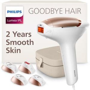 Philips Lumea 9000 Series IPL Hair Removal Device Permanent Laser Hair Reduction for Women & Men, Easy and Comfortable Use at Home, SenseIQ, 4 Attachments for Body, Face, Bikini & Underarms, BRI984/03