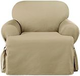 SURE FIT Heavyweight Cotton Duck One Piece Chair Slipcover - Khaki