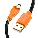 Mini USB Cable 4M, TanQY Mini USB Cable USB 2.0 Type A to Mini B Cable Male Cord for GoPro Hero 3+, Hero HD, Cell Phones, MP3 Players, Digital Cameras,GPS Receiver, PDAs etc (4M, Orange)