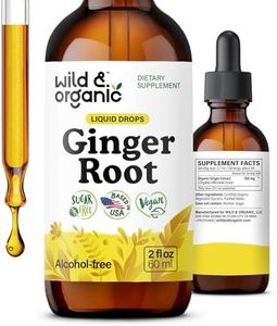 Wild & Organic Ginger Extract Liquid Drops - Immune & Digestive Support - Liquid Ginger Root Supplement - Vegan, Sugar & Alcohol-Free Tincture - 2 fl oz