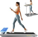 Toputure Walking Pad Treadmill, Under Desk Treadmill, 1-10km/h Treadmills for Home, 2 in 1 Portable Walking Pad, LED Display, Bluetooth App and Remote Control, No Installation (Silver Gray)