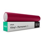 Cricut Premium Permanent Vinyl Roll(12 in x 15 ft), Weather-Resistant, Dishwasher-Safe & Fade-Proof, Compatible with Cricut Cutting Machines, Create Signs, Labels, & Personalize DIY Projects, Dark Red